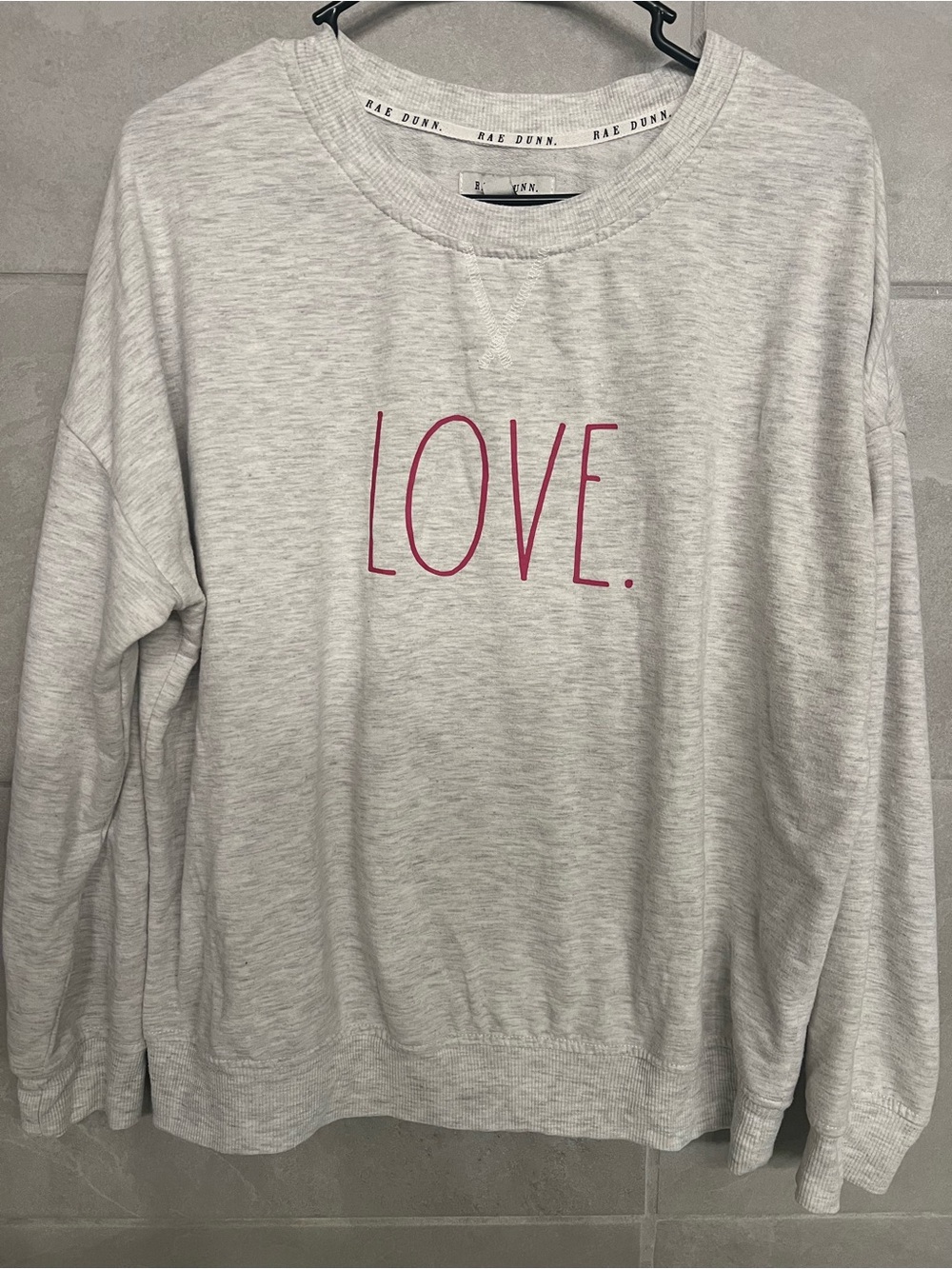 Rae Dunn Light Gray Sweatshirt with Black Logo